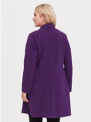 Purple Brushed Premium Ponte Coat, , alternate