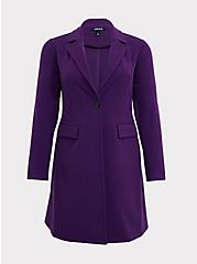 Purple Brushed Premium Ponte Coat, , hi-res