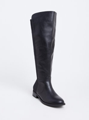 black riding boots with stretch back