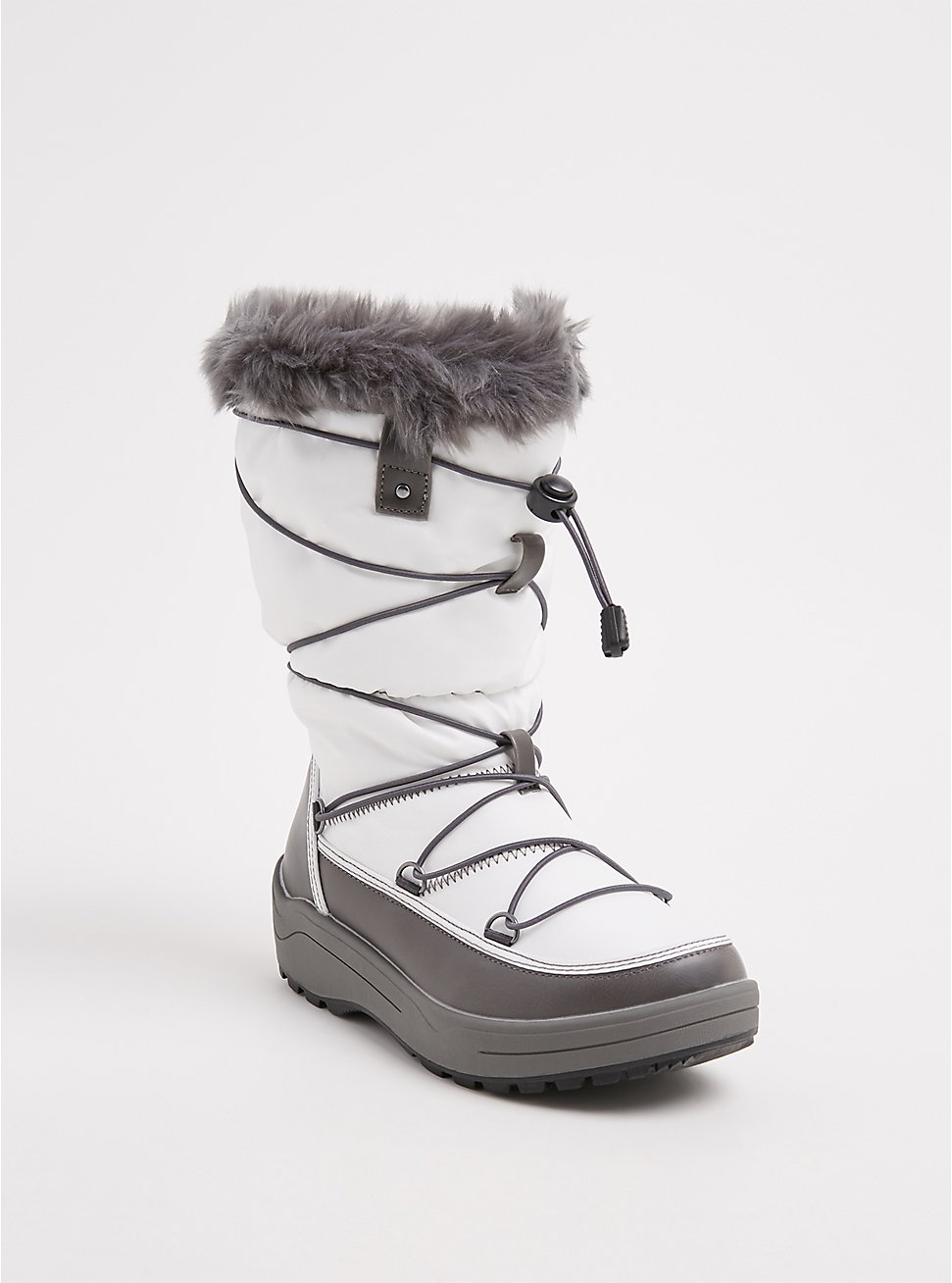 Plus Size Drawstring Cold Weather Boot (WW), WHITE, hi-res