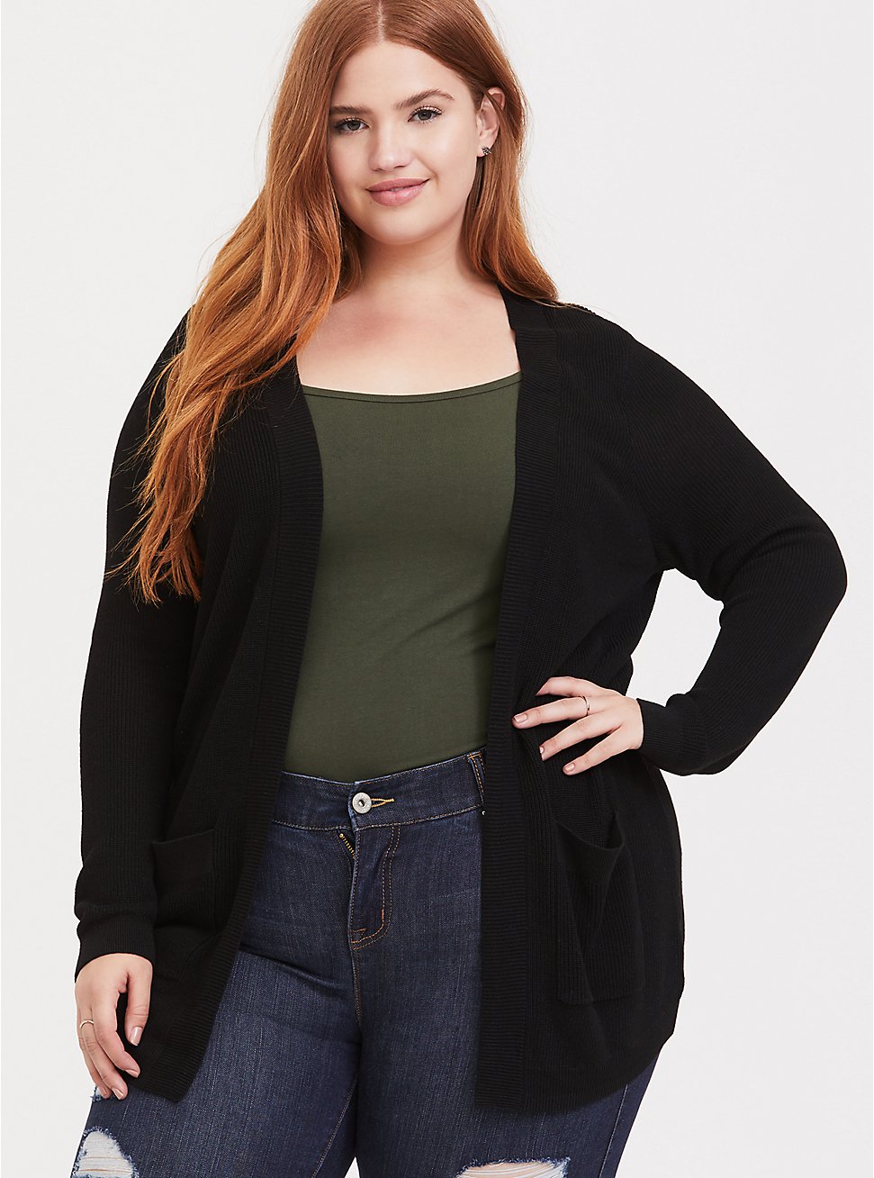 Cardigan Open Front Sweater