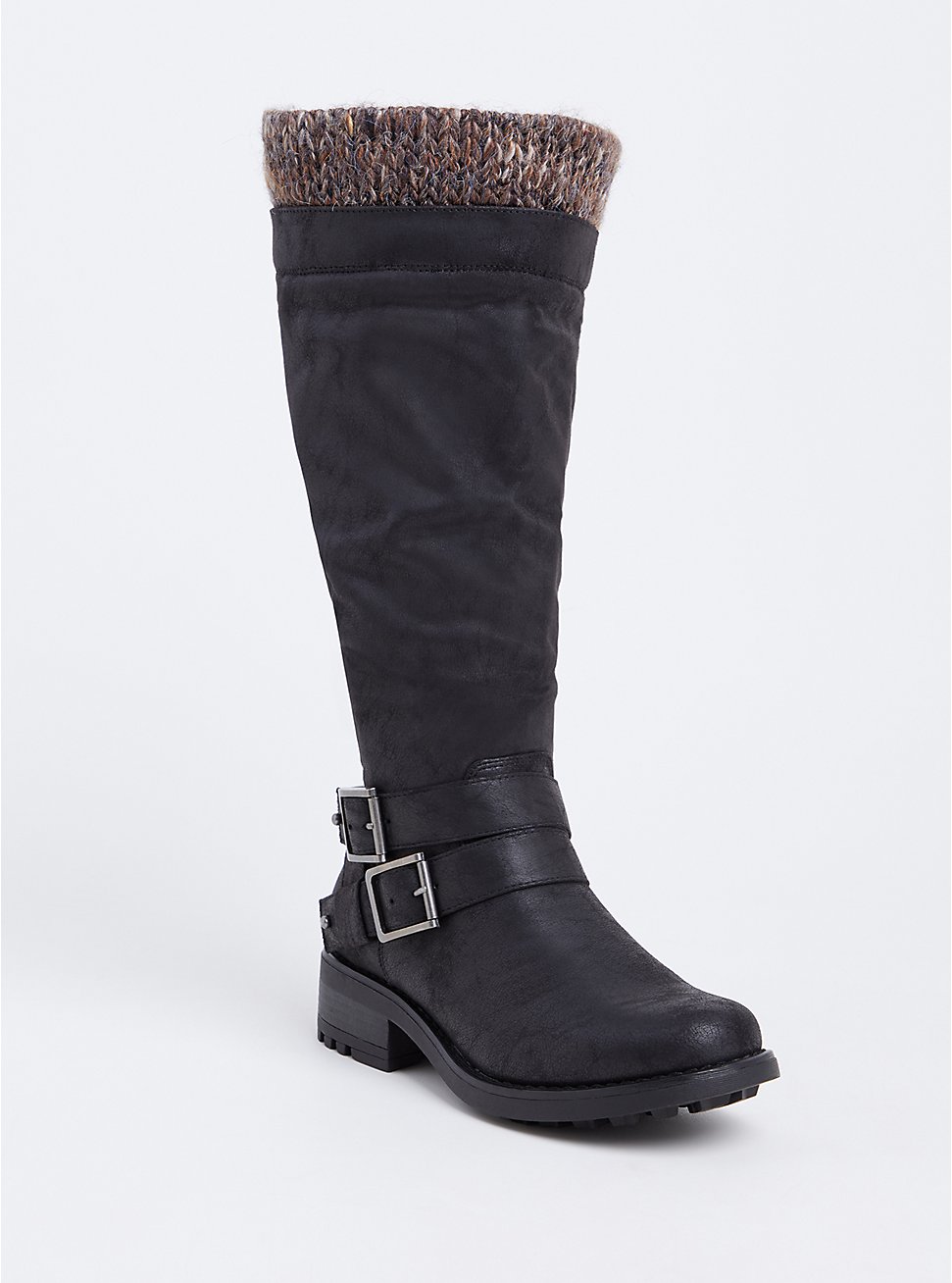 Sweater Trimmed Knee-High Slouch Boot (WW)