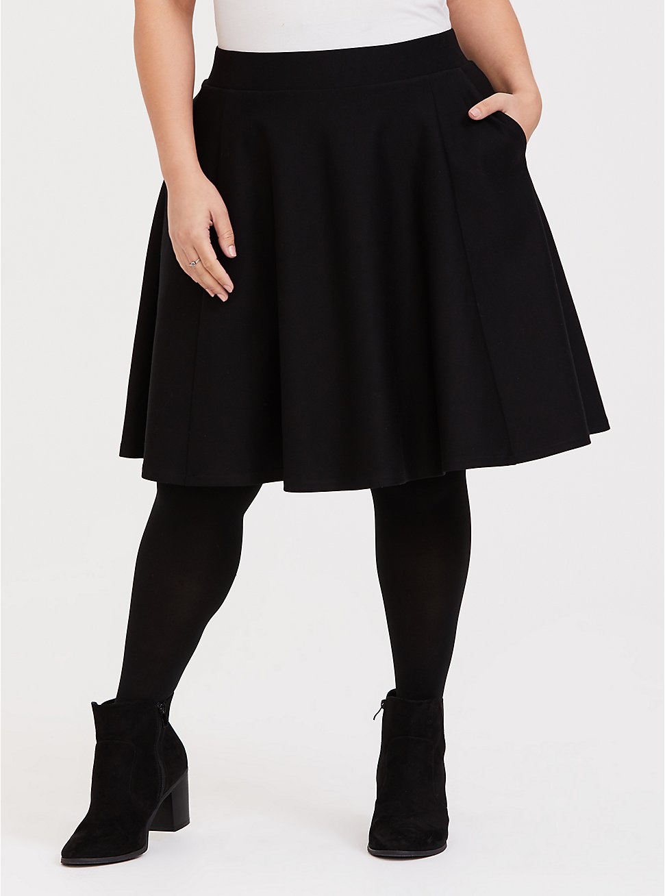 Plus Size - Black Premium Ponte A-Line Skirt - Torrid