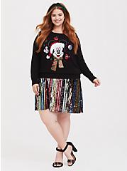 Disney Holiday Mickey Mouse Black Holiday Sweater, DEEP BLACK, alternate