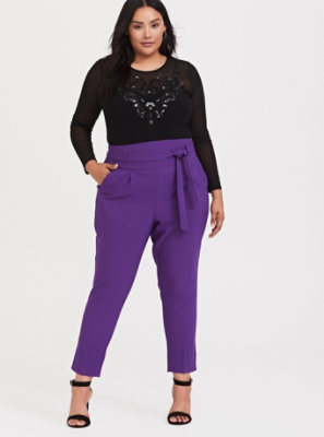 High Waisted Tie-Front Skinny Pant 