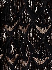 Mini Sequin Fringe Dress, BLACK GOLD, alternate