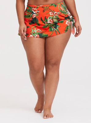 plus size swim skirt high waist