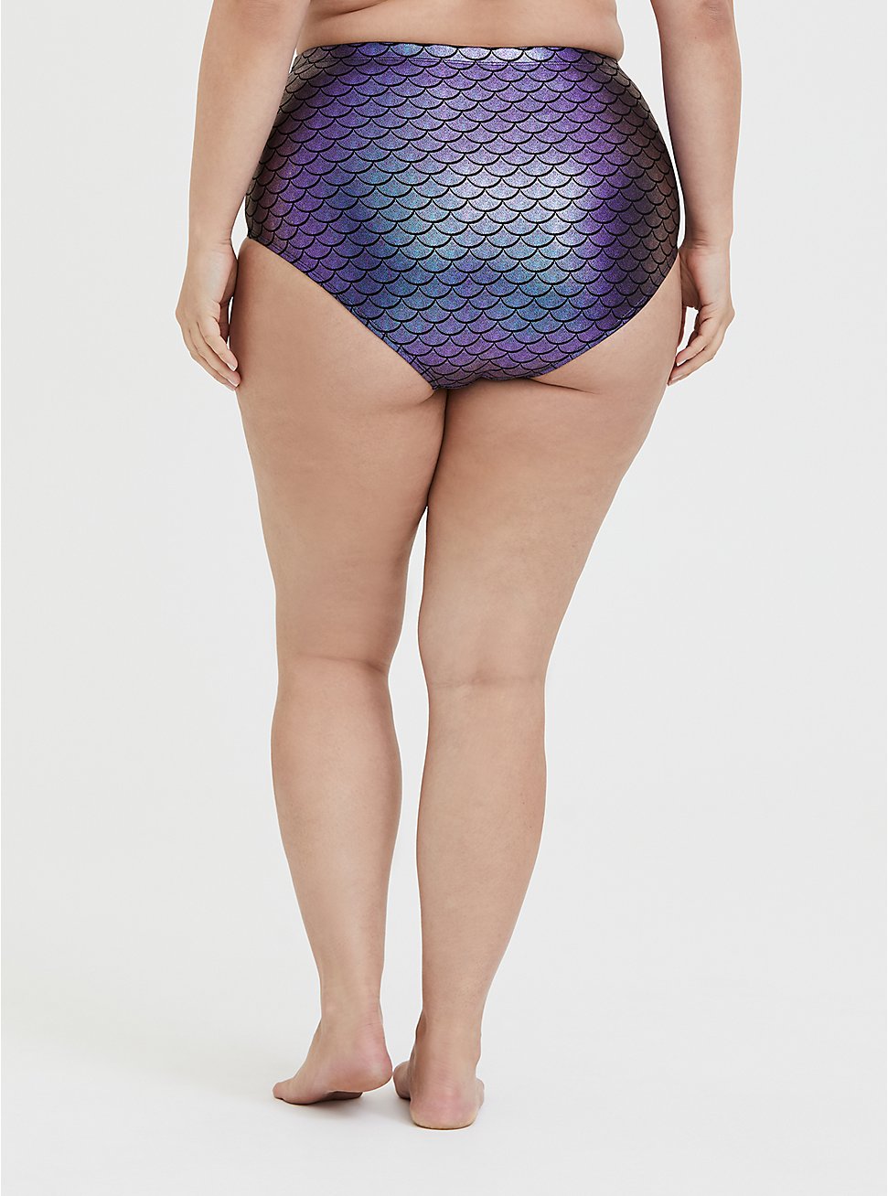 1X 3X 4X New Torrid Purple Mermaid 2 Piece Wire Free High Waist Bikini Swimsuit 