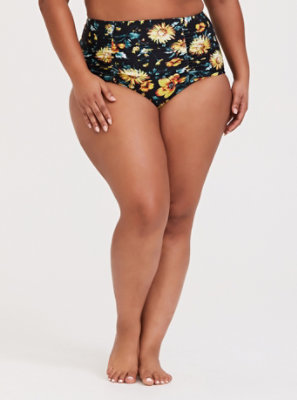 black sunflower bathing suit