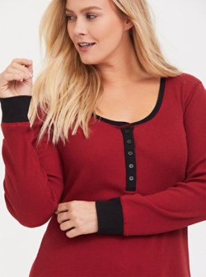 Plus Size Red Waffle Knit Sleep Tee Torrid