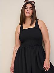 Plus Size Strapless Culotte Jumpsuit Swim Cover-Up - Crinkled Crepe Black, DEEP BLACK, alternate
