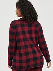 Red & Black Buffalo Plaid Button Front Sleep Shirt, MULTI, alternate