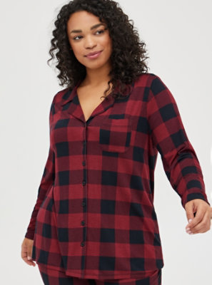 red and black plus size tops
