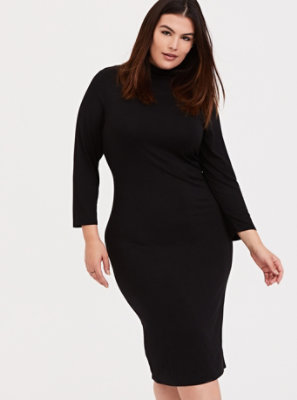 black turtleneck dress plus size