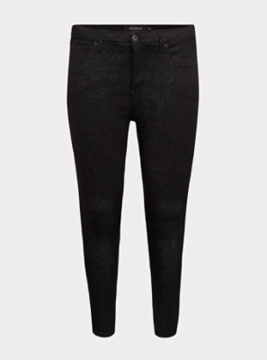 black glitter skinny jeans