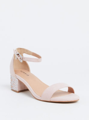 pink block heel sandals