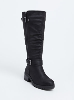 slouchy knee high leather boots