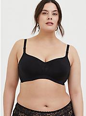Plus Size Black 360° Back Smoothing™ Maximum Support Lightly Lined Full Coverage Bra, RICH BLACK, hi-res