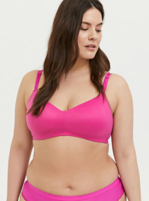 Plus Size Hot Pink 360 Back Smoothing Lightly Lined Eve
