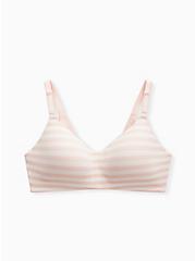 Plus Size Breast Cancer Awareness - Light Pink Stripe 360° Back Smoothing™ Lightly Lined Everyday Wire-Free Bra, PINK STRIPE, hi-res