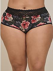 Second Skin Mid-Rise Brief Lace Trim Panty, VARIETY SKULL, alternate