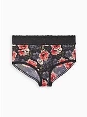 Second Skin Mid-Rise Brief Lace Trim Panty, VARIETY SKULL, hi-res