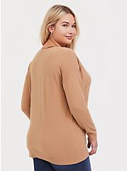 Pullover Drop Shoulder Sweater, CAMEL, alternate