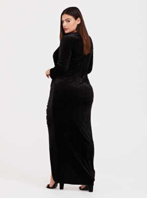 torrid black velvet dress