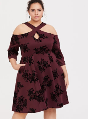 burgundy dress torrid