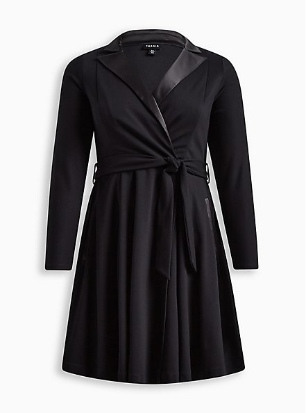 Mini Tuxedo Dress, DEEP BLACK, hi-res