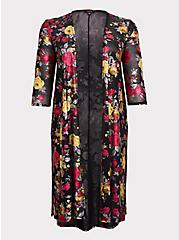 Plus Size - Floral Shimmer Mesh Kimono - Torrid