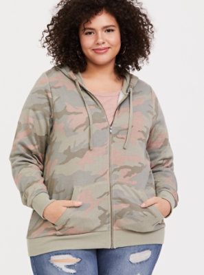 pink camo hoodie plus size