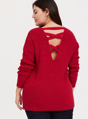 red tunic sweater