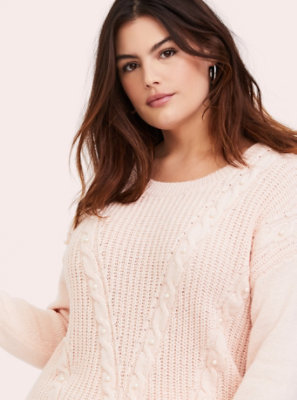 plus size pink sweater