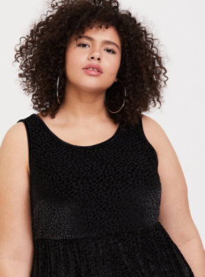 black velvet peplum top