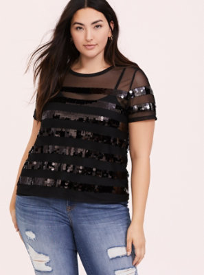 sequin stripe top