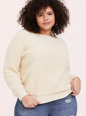 plus size sherpa sweatshirt