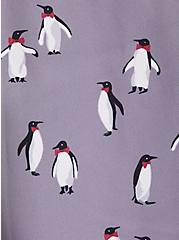 Plus Size Harper - Grey Penguin Georgette Pullover Blouse, PLAYFUL PENGUINS, alternate