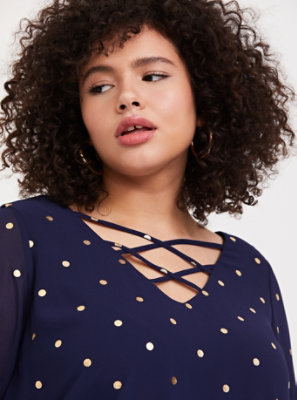 gold polka dot top