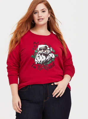 red fleece sweatshirt