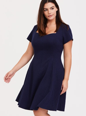 navy blue skater dress plus size