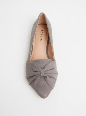 grey pointed toe flats