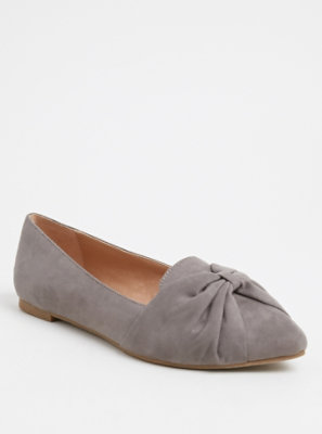 faux suede pointed toe flats