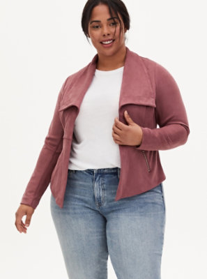 suede peplum jacket