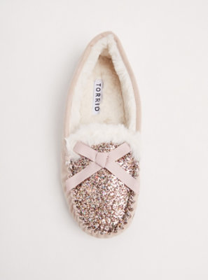sequin moccasin slippers