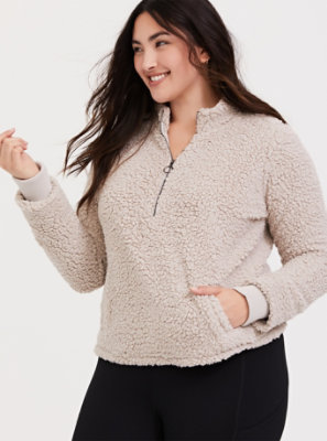 sherpa plus size pullover