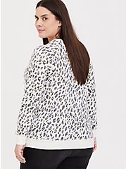 Plus Size Super Soft Plush Neon Leopard Sweatshirt, LEOPARD-WHITE, alternate