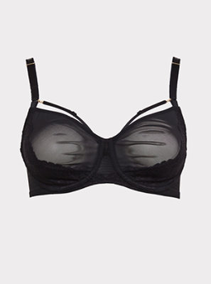 sheer underwire bra plus size