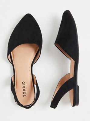 faux suede pointed toe flats