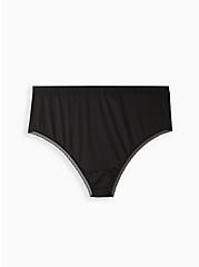 Plus Size High Waist Thong Panty - Mesh Black, RICH BLACK, hi-res